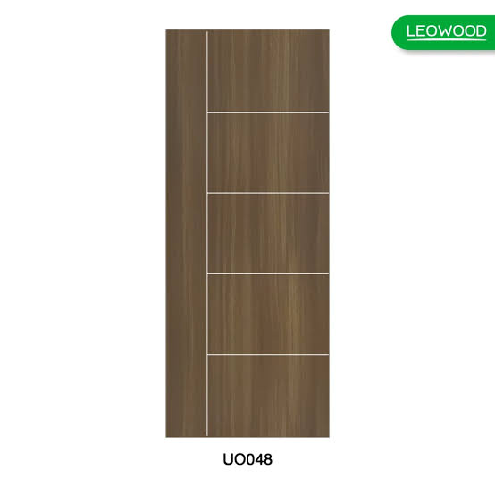 ประตู UPVC UDoor UO048 80x200 ซม. สี Brownie Oak(ไม่เจาะ) LWD