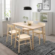 Birch wood and metal modern double drop leaf dining table: Lisabo Ronninge Table And 4 Chairs Ash Veneer Birch Ikea