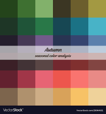 Seasonal Color Analysis Palette For Autumn Type