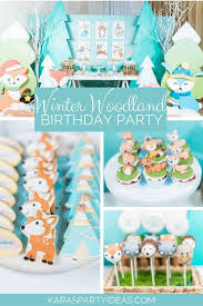 1st Birthday Theme Ideas For Boys Winter Woodland Birthday Party Kara S Party Ideas Winter Woodland Birthday Party Winter Woodland Birthday Winter Birthday Parties