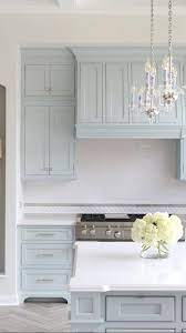 Light Blue Crystal Cabinetry In 2022 Light Blue Kitchens Beautiful Kitchens Kitchen Design