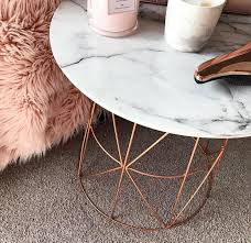 The rectangular white marble top fuses with the rose gold geometric. Kmart Hack Marble And Rose Gold Coffee Table Diy Ashley Maree Beauty Gold Room Decor Rose Gold Room Decor Gold Bedroom Decor