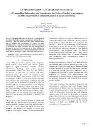 Change in category of land use. Pdf Rebranding Of The Federal Land Commissioner And The Director General Of Lands And Mines Anesh Ganason Academia Edu
