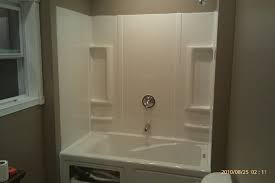 I put some trim molding around the window and shower insert. Bathtub Surround Quarter Round Diy Home Improvement Forum