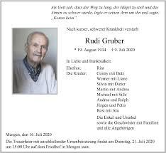 What happens next is essential, being one of the most controversial. Traueranzeigen Von Rudi Gruber Schwaebische De Trauerportal