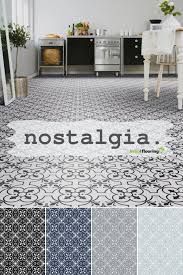 Nostalgia Vinyl Flooring Collection In Blues Greys Black And White Georgian Tile Effect It Is A Vinyl Flooring White Vinyl Flooring Vinyl Flooring Bathroom