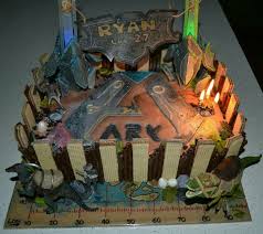 Ark Survival Evolved Cake Ark Beacons Glowsticks Dinosaurs Theisland Ark Survival Evolved Ark Video Games Birthday Party