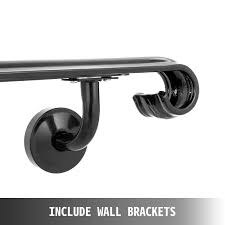 1 or 2 step handrail solid steel wrought iron sturdy safety rail black. Vevor Stair Handrail Stair Rail 2ft Two Step Handrail For Stairs Wrought Iron Indoor Walmart Com Walmart Com