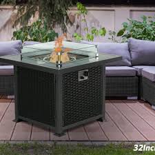 Duck covers elite square fire pit cover. Aoxun Outdoor Propane Fire Pit Table 32 Inch 50 000 Btu Gas Fire Pit Table Black