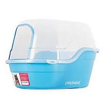 Amazon Com Petphabet Jumbo Hooded Cat Litter Box Holds Up To Two Small Cats Simultaneously Extra Large Light Blue Cat Litter Box Litter Box Dog Litter Box