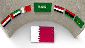 The national flag of bahrain consists of a white band on the left, separated from a red area on the right by five triangles that serve as a serrated line. 3d Rendering Of Some Country Of Middle East Flags On The Wall With Qatar Country Flag
