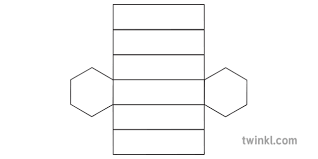 1 zoll = 25,4 mm oder 1 mm = 0,0393 zoll. Sechseckprismas Net Schwarzweiss Illustration Twinkl