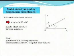 Jelaskan Pengertian Sudut Sudut Yang Saling Komplemen Suplemen Dan Bertolak Belakang Beserta Brainly Co Id