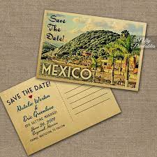 Mexico Save The Date Postcard Vintage Travel Mexico Save The Date Cards Destination Wedding Save The Dates Mexico Wedding Invitation Vintage Travel Wedding