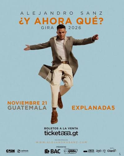 ALEJANDRO SANZ - ¿Y AHORA QUÉ? - 🌏🧡 ¡Guatemala! 🇬🇹 🗣️🎙️ Alejandro Sanz  en concierto 📅 📅 el próximo 21 de noviembre 🏢 🏢 en Explanada 5 en su  gira 2026. 🙌