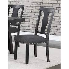 Do you spend countless hours scrolling through pinterest to find the perfect dining room table and chairs? Set Of 2 Dark Grey Finish Wood Dining Chair With Upholstered Cushion Walmart Com Walmart Com