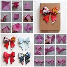 How To Diy Origami Paper Gift Bow Origami Crafts Paper Bow Paper Crafts