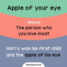 How to use the apple of someone's eye in a sentence. Idiom Of The Day Apple Of Your Eye Meaning The Person Who You Love Most Idiom Idioms English Learnen English Idioms Learn English Words Learn English