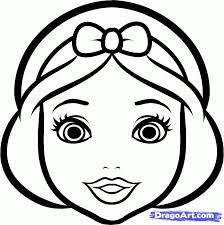 Follow up by drawing two round ovals for the eyes, a small pointy nose, and a smiling mouth. White Disney Princess White Easy Drawing For Kids Novocom Top