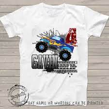 There are 12 different choices for the shirt color and many options for the graphic color. Monster Truck Birthday Shirt For Boys Girls Kids Party Personalized 4th Birthday Tshirt 3rd 5th 6th 7th 8th 9th Trucks Matching Family Set By Stoykots Catch My Party