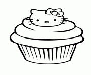 Hello kitty cupcake coloring pages. Birth Day Cake Hello Kitty Cad0 Coloring Pages Printable