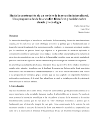 Pdf Hacia La Construccion De Un Modelo De Innovacion Intercultural Una Propuesta Desde Los Estudios Filosoficos Y Sociales Sobre Ciencia Y Tecnologia