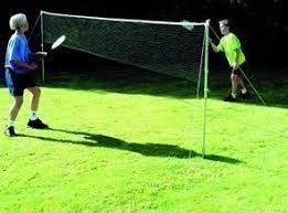 Badminton Tennis Netz Und Stange Garten Set Verpackt Amazon De Sport Freizeit