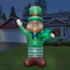 Includes ropes and stakes to secure it in place anywhere in your yard. Holidayana St Patricks Day Inflatable Giant 10 Ft St Patrick Inflatable Featuring Lighted Interior Airblown Inflatable St Patrickos Day Decoration With Built In Fan And Anchor Ropes Buy Online In Bahamas