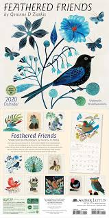 Feathered Friends 2020 Wall Calendar Watercolor Bird Illustrations By Geninne Zlatkis Watercolor Bird Bird Illustration Wall Calendar
