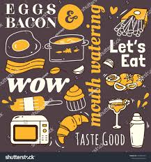Restaurant Background With Various Food In Doodle Style Sponsored Aff Background Restaurant Food Style Restaurant Recipes Bacon Egg Eat