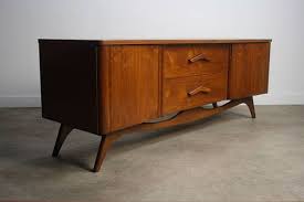 Walnut Low Profile Credenza In Manner Of Vladimir Kagan Etsy Credenza Table Storage Danish Modern
