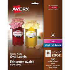 Avery Glossy White Laser Inkjet Permanent Print To The Edge Oval Label Staples Ca Has been added to your cart. avery