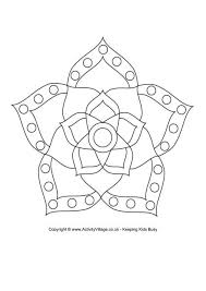Rangoli Colouring Page 6 Mandalas Faciles