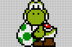 Mario Yoshi Pixel Art Pixel Art Pixel Quilting Pixel Art Design