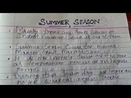 Here we have provided essay on summer season based in india, on two kinds of varieties, short and long. Easy Essay Summer Season Youtube
