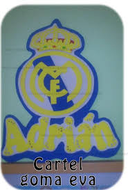 ¿cómo alinearía el real madrid y villareal? Cartel Goma Eva Con Nombre Del Real Madrid Manualidades