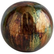 Ball decorating tools for cake decorating. Green Brown Ceramic Foil Sphere Decorative Spheres Glass Decor Brown Home Decor