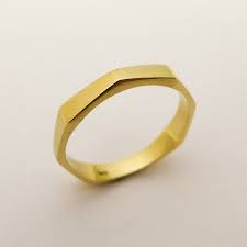 Thin Octagon Wedding Band For Men And Women Handmade Of 14k Etsy Modern Wedding Rings Gold Band Wedding Ring Handmade Gold Ring