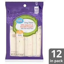 It has only 2.2g of net carbs in a 100g serving. Great Value String Cheese With Jalapeno Red Bell Peppers 12 Count 10 Oz Walmart Com Walmart Com