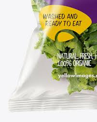 Plastic Bag With Salad Kit Mockup In Bag Sack Mockups On Yellow Images Object Mockups
