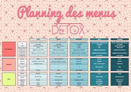 Planning Des Menus A Telecharger Menu Detox Menu Detox Semaine Detox