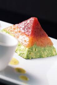Pyramid Of Tartare A Pyramid Of Fresh Tuna Salmon Avocado With A Side Of Honey Tartar A Sweet Garlic Ginger Soy Sauce S Food Salmon Avocado Salmon Sushi