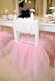 White Chairs With Tutus Perfect For Birthday Theme Party Little Girls Girls Tea Party Ballerina Birthday Parties Ballerina Party
