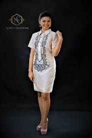 Filipiniana Barong Dress Embroidered Silk Barong Tagalog For Her Filipiniana Dress Filipiniana Fashion