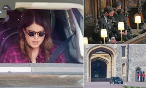 Princess eugenie shares adorable photos of jack brooksbank and baby son august on father's day. Princess Eugenie Leaves Windsor Castle With Husband Jack Brooksbank Daily Mail Online