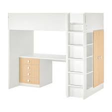 stuva folja cama alta escritorio armario blanco abedul 207x99x182 cm ikea idees de lit lit enfant evolutif ikea