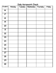 Daily Homework Check Recording Chart By Educatingonedge Tpt