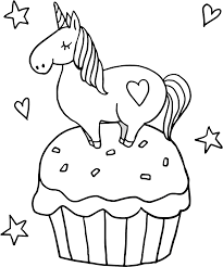 Keep your kids busy doing something fun and creative by printing out free coloring pages. Little Unicorn On Cupcake Coloring Page Free Printable Coloring Pages For Kids