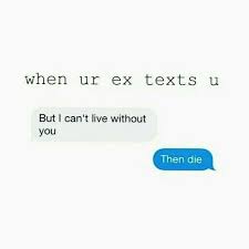 When Your Ex Textes You That They Can T Live Without You So You Reply Then Die Cant Live Without You Funny Quotes Living Without You