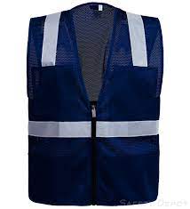 The public vest style is designed for police officers while the these vests are either public safety vests or non ansi certified vests and feature reflective striping. Navy Blue Hi Visible Mesh Safety Vest